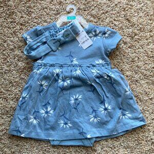 Carters Flower Onesie Dress Size 3mo NWT